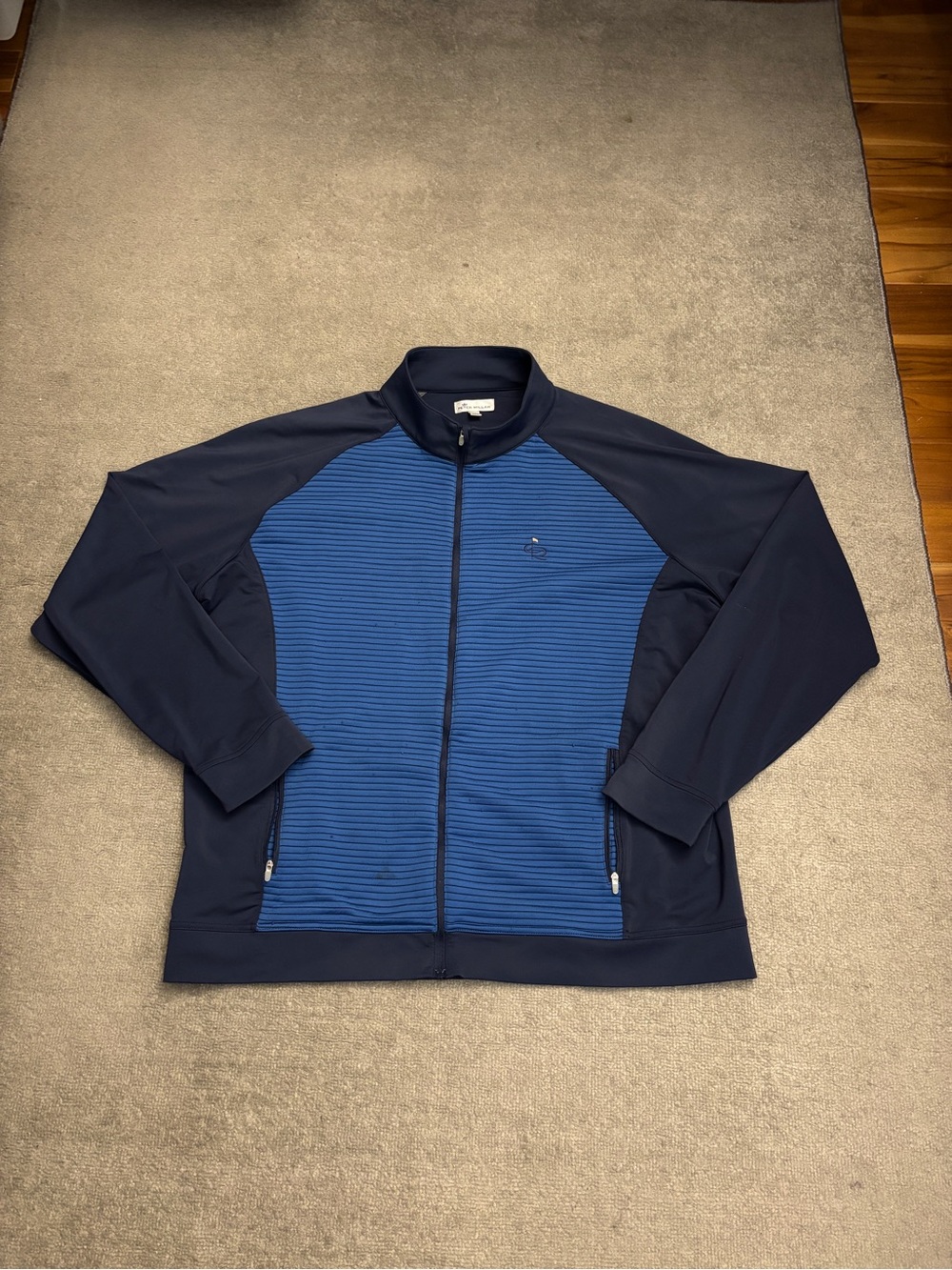 Peter Millar Pemberton Performance Hybrid Full Zip Light Weight Jacket Blue Men’